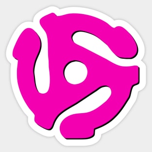 45 rpm record adaptor, neon pink Sticker